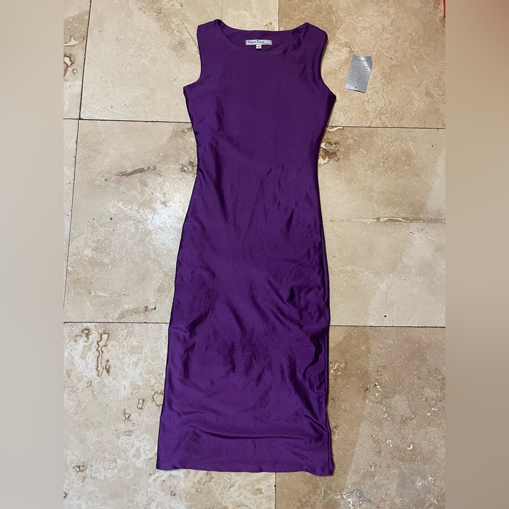 Velvet Torch Rich Purple Midi Dress